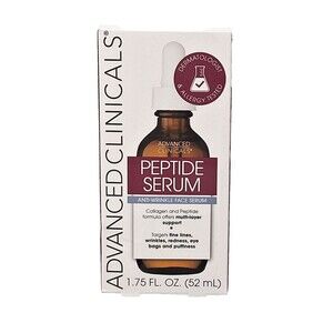 Advanced Clinicals Peptide Serum Anti-Wrinkle Face Serum 1.75 fl oz Brand New